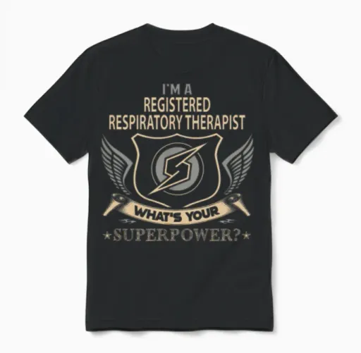 Registered Respiratory Therapist T Shirt - Superpo Unisex T-Shirt in Black