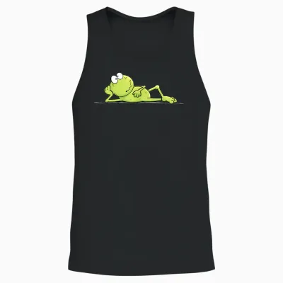 Relax Frosch Handgemaltes Lustiges Frosch Motiv Fun Unisex Tank Top - Black