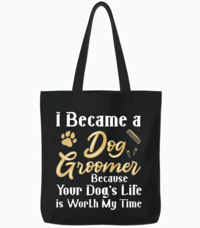 Dog Groomer Dog Grooming Tote Bags - Black