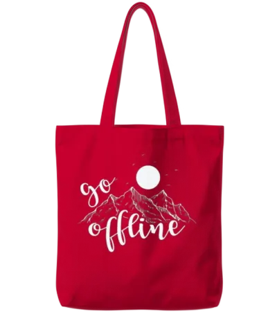 Go Offline Hiking Nature Tote Bags - Red