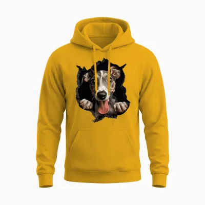 Whippet Unisex Hoodie - Gold