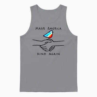 Make America Kind Again Shaking Hands Dove Peace H Unisex Tank Top - Sport Grey
