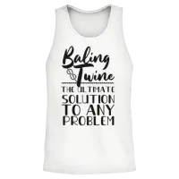 Baling Twine the Solution to Any Problem Farmer Li Unisex Tank Top - White – 2