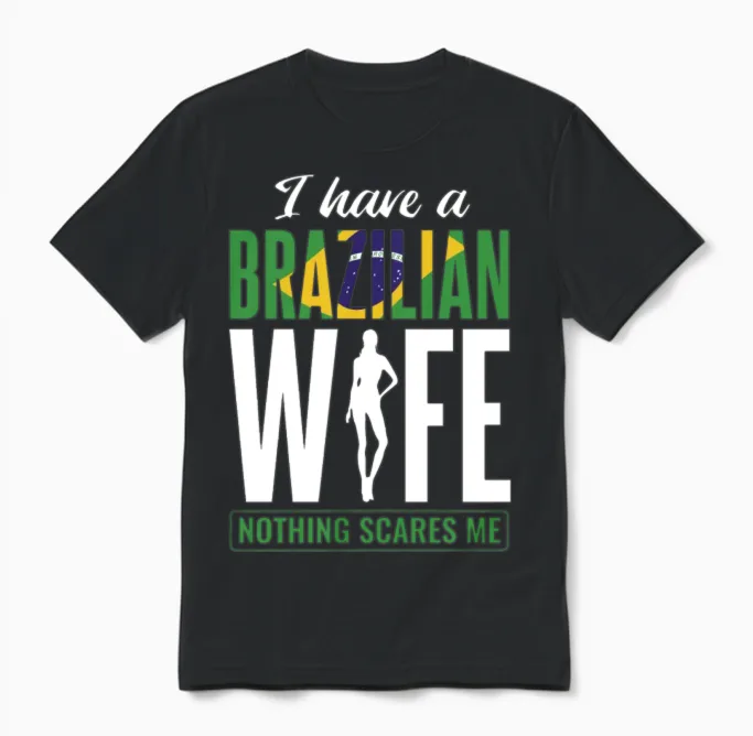 Brazilian Flag Brazil Unisex T-Shirt in Black