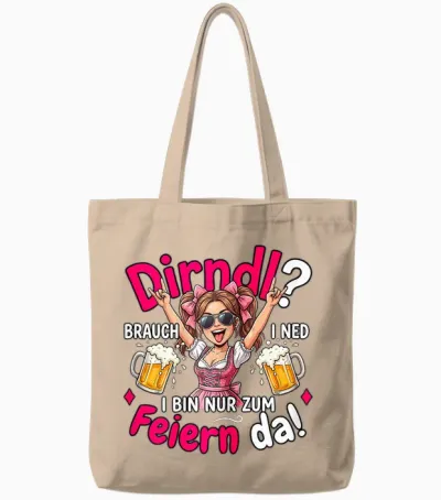 Passend Als Oktoberfest T-Shirt Damen Trachtenshirt Trachten Tote Bags - Natural
