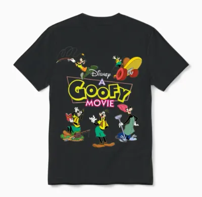 Disney a Goofy Movie 30th Anniversary Goofy's Goof Moments T-Shirt, Black, S Unisex T-Shirt - Black