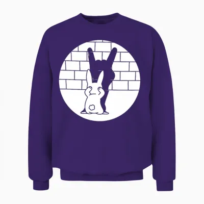 Lapin De Pâques Drôle Heavy Metal Fan Rock Festival Lapin T-Shirt Haut De Gamme Unisex Sweatshirt - Purple