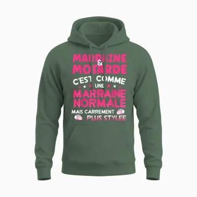 Marraine Et Motarde Cadeau Marraine Plus Stylée Femme Unisex Hoodie - Military Green