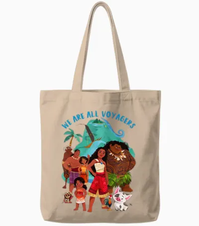 Kids Moana 2 We Are All Voyagers T-Shirt, White, 2 Tote Bags - Natural