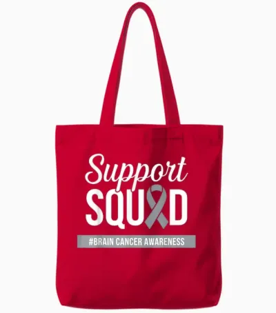 Ruban Gris Pour La Sensibilisation Au Cancer Du Cerveau Tote Bags - Red
