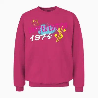 Limited Edition 1974 Birthday 1974 Born Unisex Sweatshirt - Heliconia