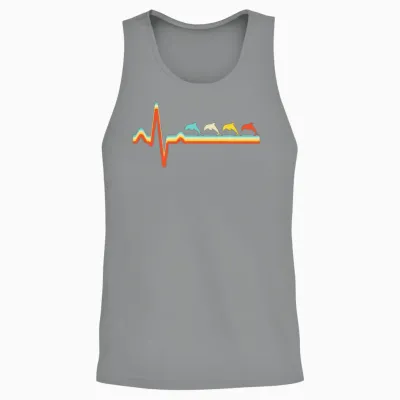 Dolphin Retro Unisex Tank Top - Sport Grey