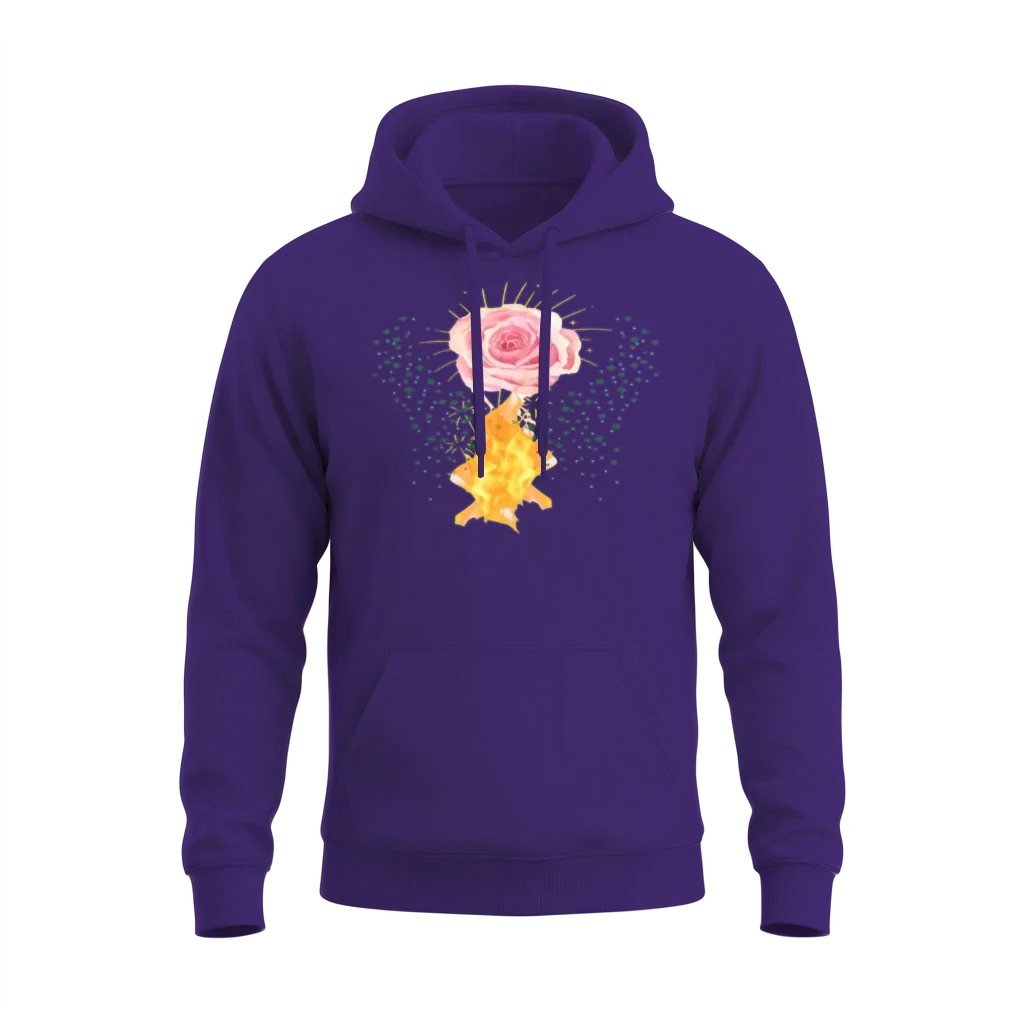 The Glowing Rose in the Fire Unisex Hoodie - Purple
