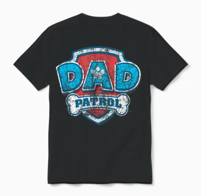 Paw Patrol Father's Day Dad Patrol Unisex T-Shirt - Black