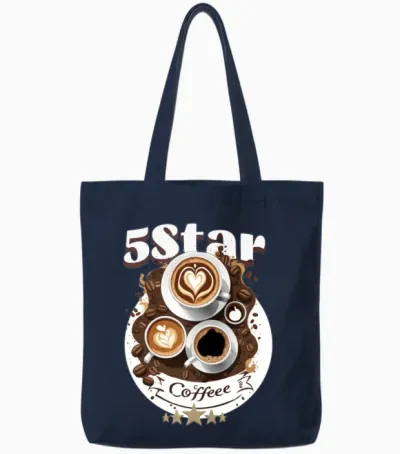 '5-Star Coffee' Setting Gd Tote Bags - Navy