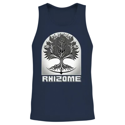Boho Bloom Unisex Tank Top - Navy