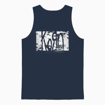 Korn Gritty Logo T-Shirt, Black, S Unisex Tank Top - Navy