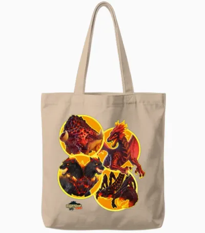 Schleich® Eldrador® Creatures Lava World Monsters Tote Bags - Natural