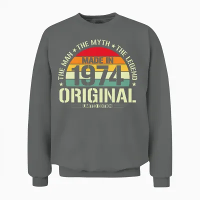 Legend '74 Birthday Gift Unisex Sweatshirt - Graphite Heather