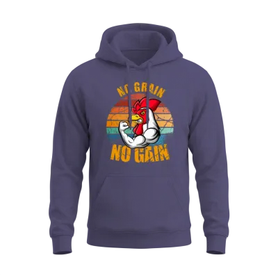 Funny Chicken Fitness Bodybuilder Say No Grain No Unisex Hoodie - Heather Sport Dark Navy