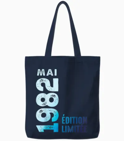 édition Limitée Mai 1982 Cadeau D'anniversaire 1982 Tote Bags - Navy