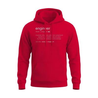 Engineer Definition Civil Engineering Mechanical Unisex Hoodie - Red