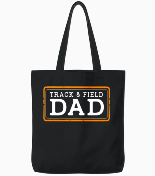 Athlete Track and Field Dad Tote Bags in Black