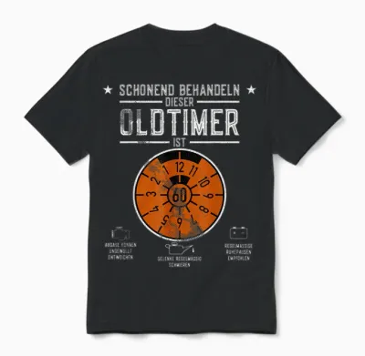 Hu Plaque Gentle Treat Oldtimer Is 60th Birthday Unisex T-Shirt - Black