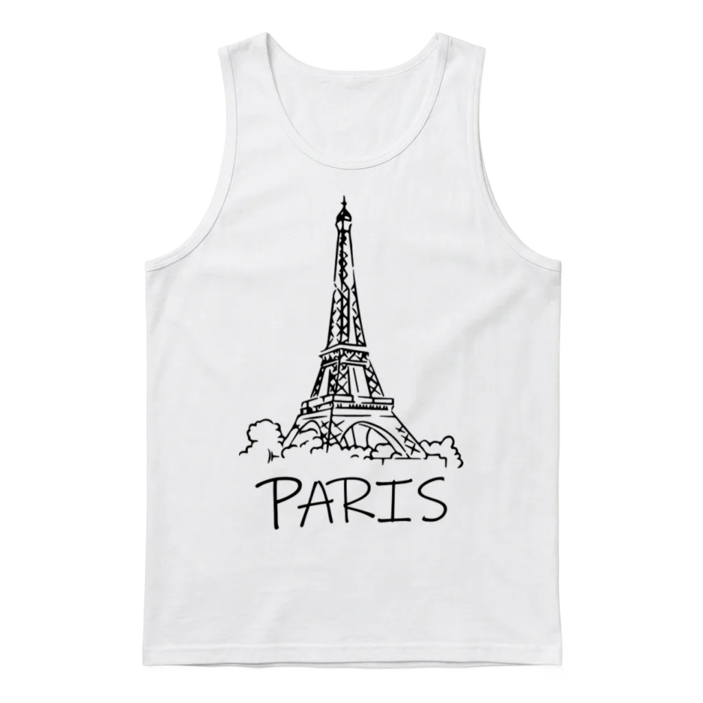 Paris Unisex Tank Top - White