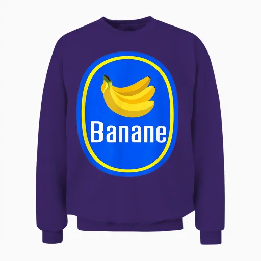 Fancy Dress Banana Carnival Costume T-Shirt, Yellow Unisex Sweatshirt - Purple