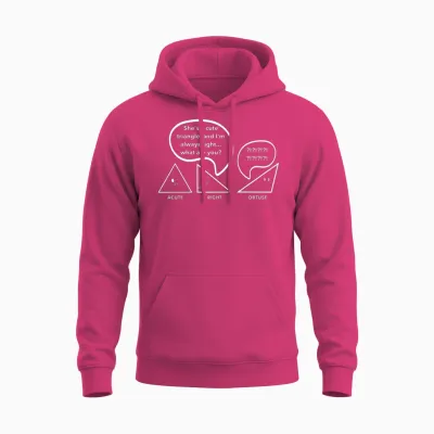 Math Jokes, Nerdy Humor, I'm Always Right Math Pun Unisex Hoodie - Heliconia