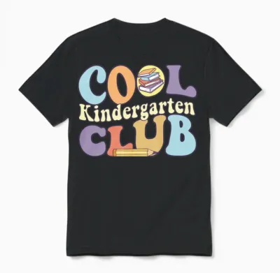 Cool Kindergarten Club Teacher Student Back To Unisex T-Shirt - Black