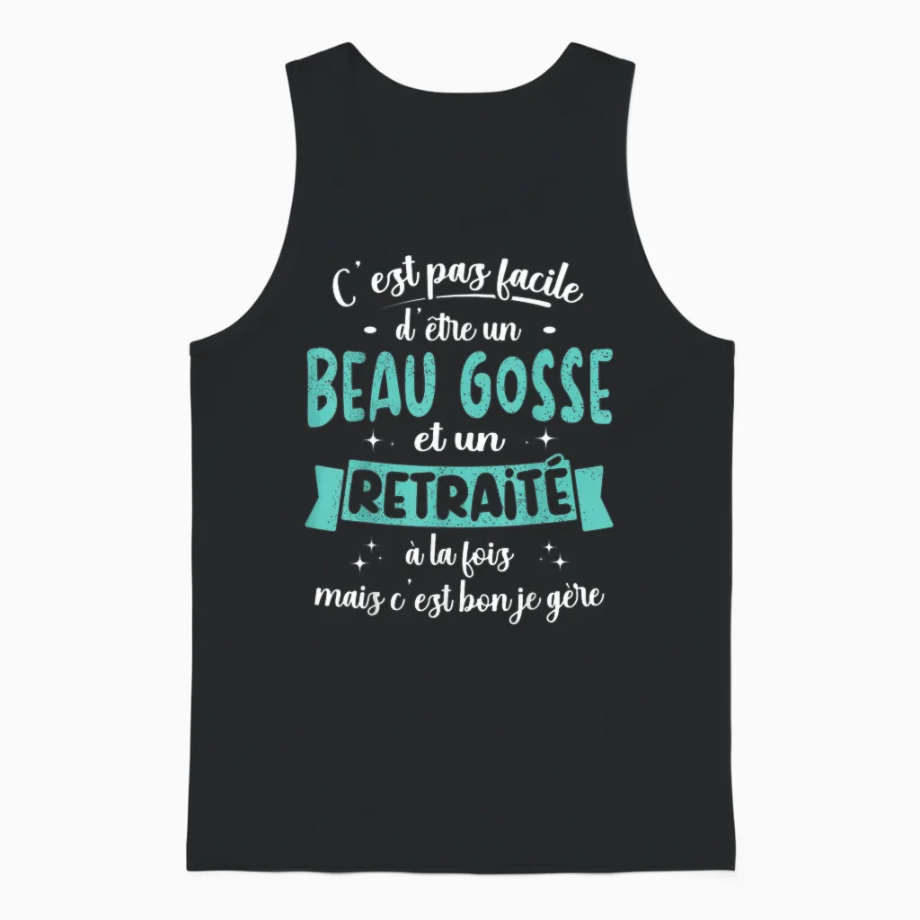 Retired Gift Idea Humour Birthday Beau Gosse Retirement T-Shirt, Black, S Unisex Tank Top in Black