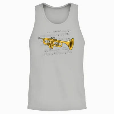 Trumpet Music Notation Trumpeter Brass Musician Unisex Tank Top - Ash