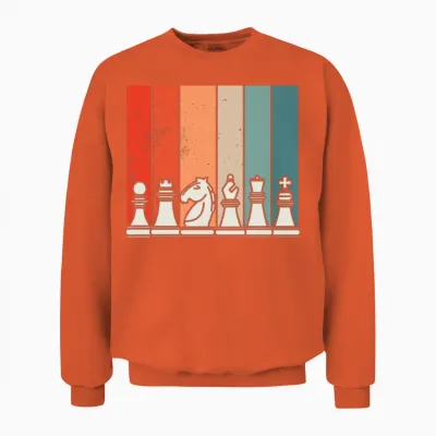 Retro Chess Unisex Sweatshirt - Orange