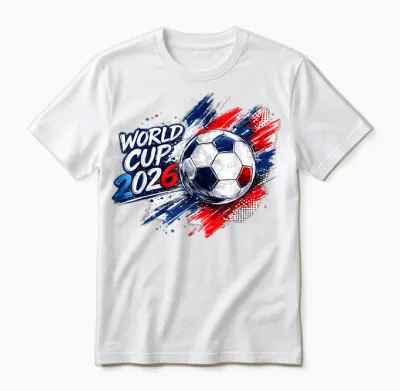 Football - Coupe Du Monde 2026, Bleu/rouge Unisex T-Shirt - White