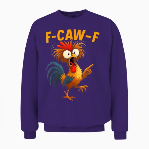 F Caw F Rooster Funny Bird Fcawf Chicken Whisperer Fawk Off Unisex Sweatshirt - Purple