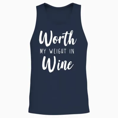 Worth My Weight in Wine 1 Unisex Tank Top - Navy