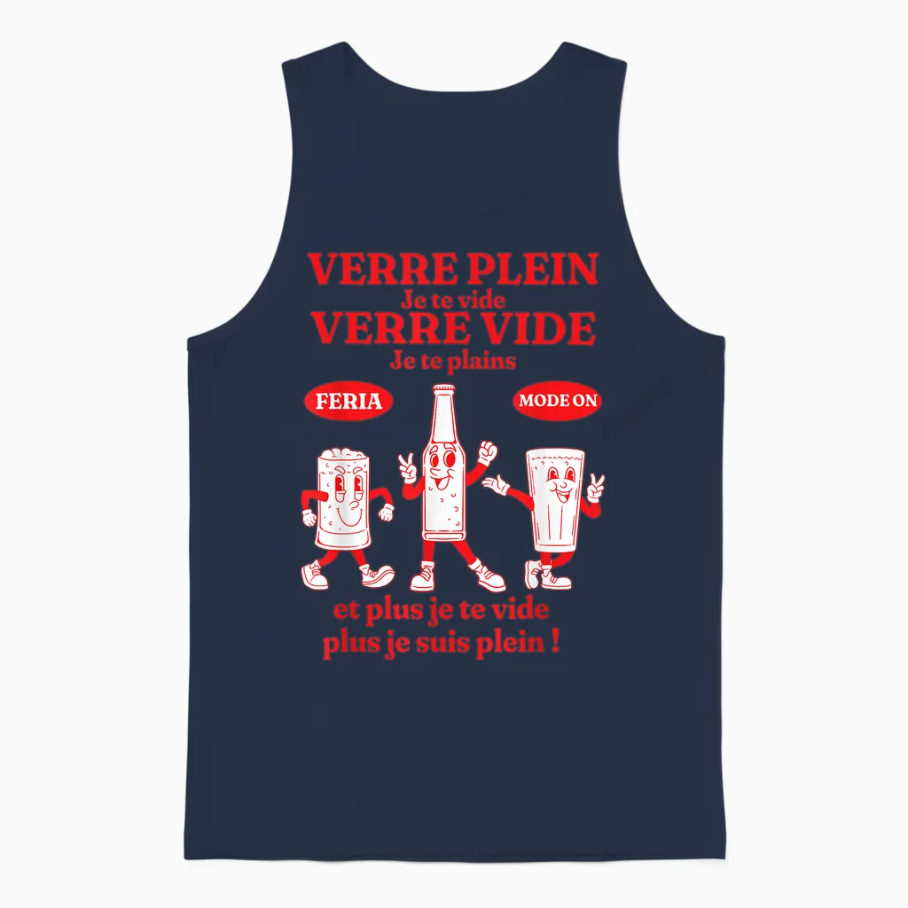 Feria Ambiance Fête Bayonne Dax Basque Humour Aperitif Alcohol Unisex Tank Top in Navy