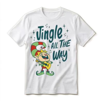 Funny Christmas Elf Unisex T-Shirt - White