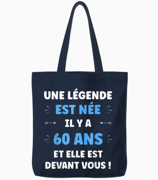 Humour Garçon Légende De 60 Ans Anniversaire 60 Ans Tote Bags in Navy