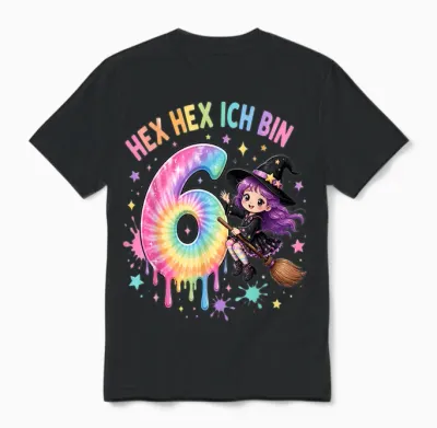Hex Ich Bin 6 Hexen Geburtstag Geschenke Für Mädchen Unisex T-Shirt - Black