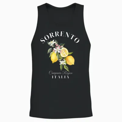 Sorrento Italia Campania Region Unisex Tank Top - Black
