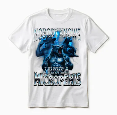 Micro Funny Inappropriate Men Rude Wolf Embarrassing Unisex T-Shirt - White