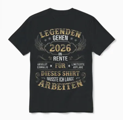 Rentner Eine Legende Geht in Rente 2026 Ruhestand Homme T-Shirt, Black Unisex T-Shirt - Black