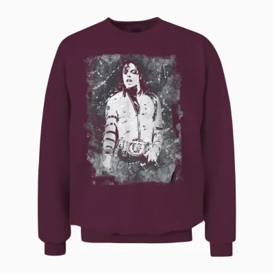 80s Pop Superstar World Tour 1988 Black & White Splatter Unisex Sweatshirt - Maroon