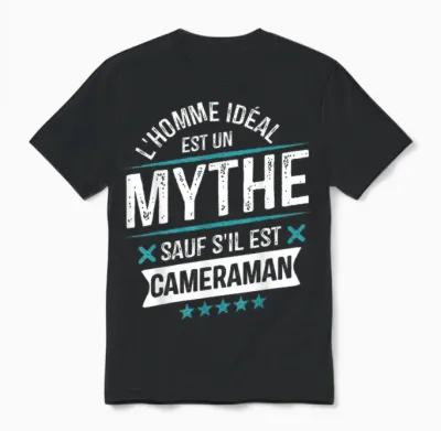 Cameraman Gift Departure Work Funny Unisex T-Shirt - Black
