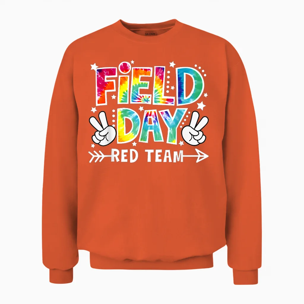 Field Day Red Team Funny for Teacher Kids Field Day Games Unisex Sweatshirt in Orange