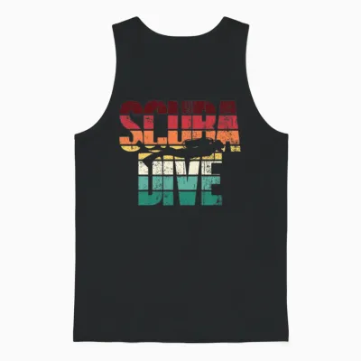 Scuba Dive Vintage Retro Unisex Tank Top - Black