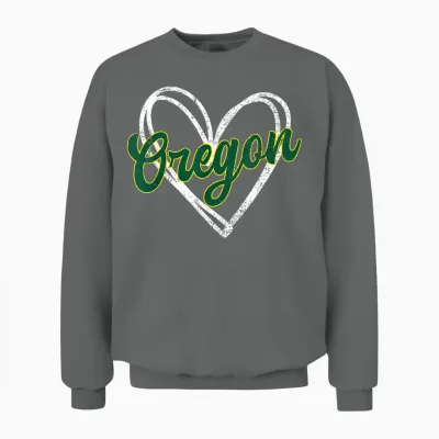Retro Oregon Heart Vintage Retro Man Woman Kid Girl Unisex Sweatshirt - Graphite Heather